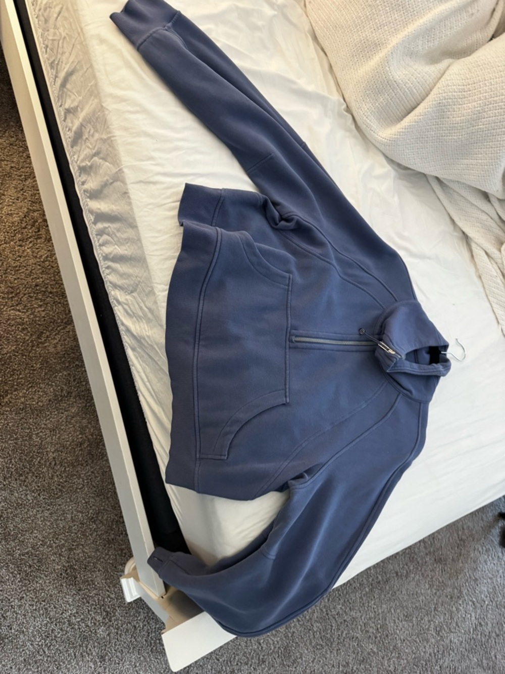 lululemon athletica blue funnel neck Half-Zip Hoodie